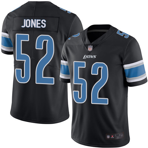 Detroit Lions Limited Black Men Christian Jones Jersey NFL Football 52 Rush Vapor Untouchable